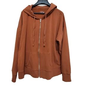 Time and Tru Orange Zip-Up Jacket